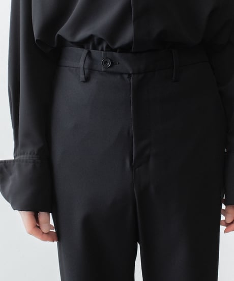 RECYCLE POLYESTER STRAIGHT PANTS / BLACK