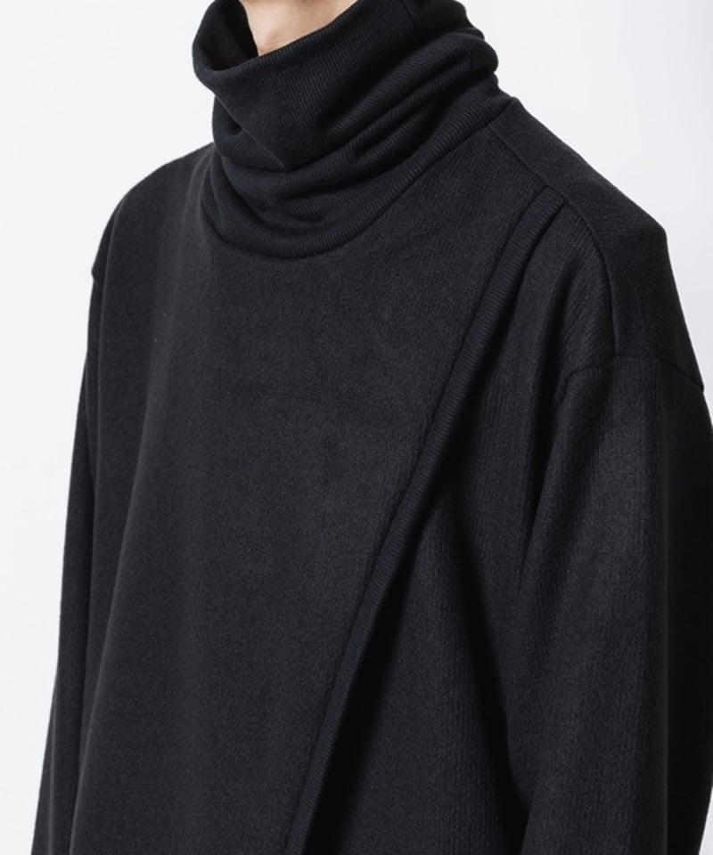 ASYMMETRY PULL-OVER CARDIGAN/BLACK | ato AOYAMA