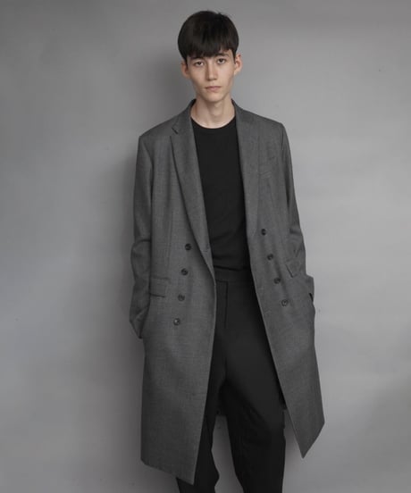DOUBLE BREASTED CHESTERFIELD COAT/C.GRAY