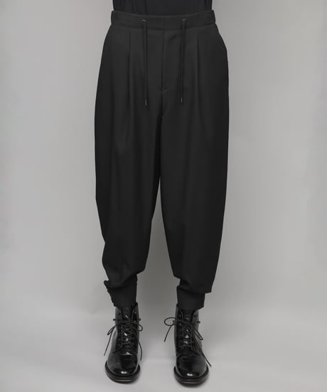 RECYCLE POLYESTER CUFFS PANTS/BLACK