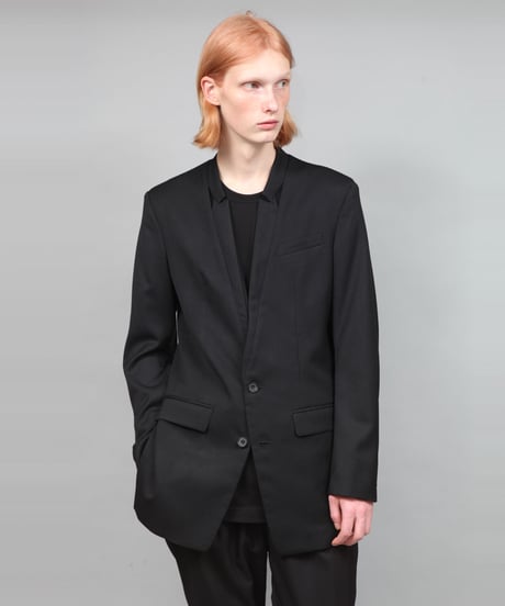 HOLLOW COLLAR JACKET/BLACK
