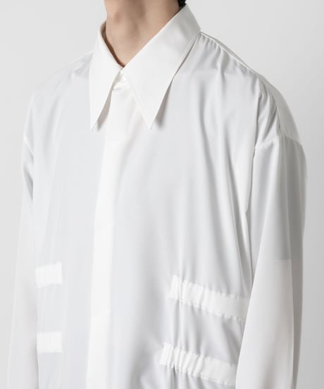 OVERSIZED SHIRRING SHIRTS/WHITE