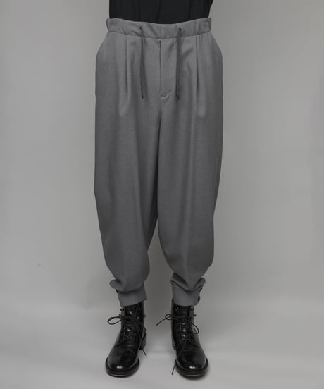 RECYCLE POLYESTER CUFFS PANTS/GRAY