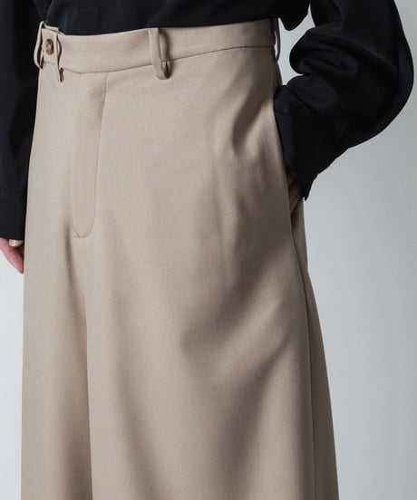 RECYCLE POLYESTER WIDE PANTS/BEIGE