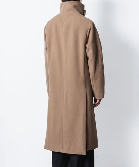 ENGLAND LAMB MELTON STAND COLLAR COAT/BEIGE