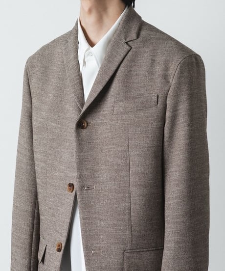 SLUB TWEED JACKET/L.BROWN