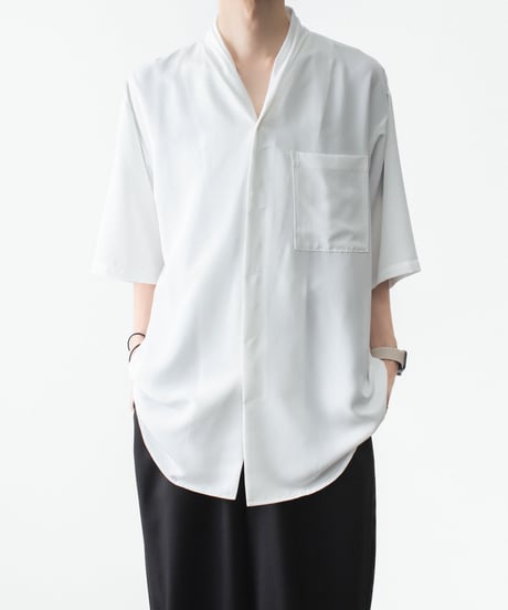 DRAPE COLLAR SHIRTS 09(WHT)