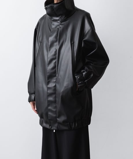 SYNTHETIC LEATHER BLOUSON/BLACK