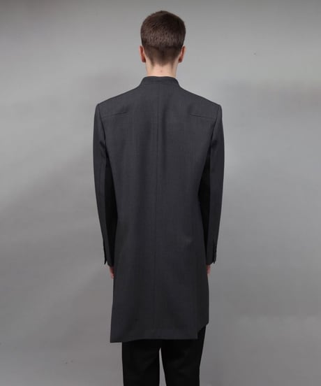 color cloth long jacket/DARK GRAY