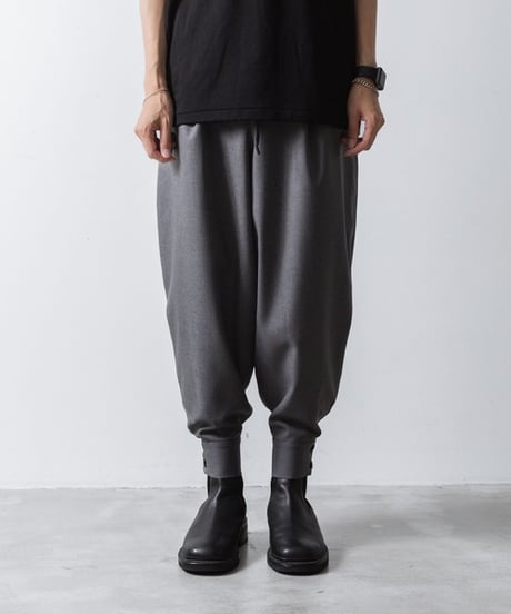 RECYCLE POLYESTER CUFFS PANTS/GRAY