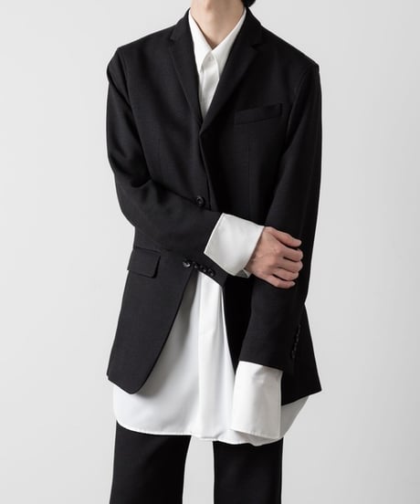 SLUB TWEED JACKET/BLACK