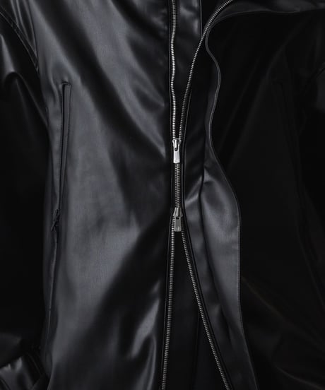 SYNTHETIC LEATHER BLOUSON/BLACK