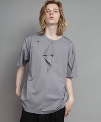 Buttoned drape T/S.BLUE