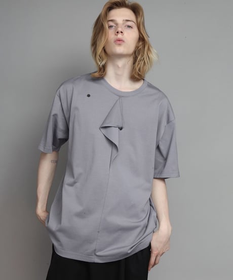 Buttoned drape T/S.BLUE