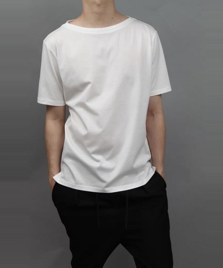 60/2 T-CLOTH BOAT NECK T-SHIRT/WHITE