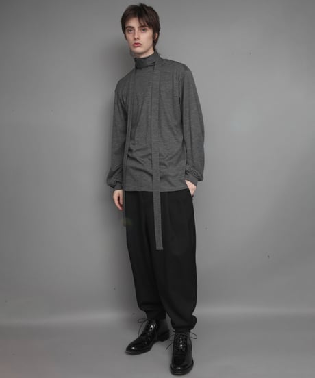 STAND COLLAR JERSEY WITH STALL