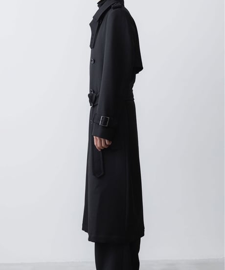 NEW WOOL TRENCH COAT/BLACK