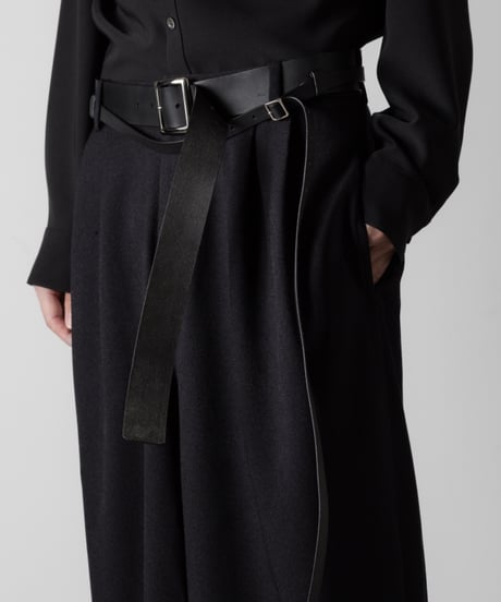 COWHIDE DOUBOLE BELT/BLACK