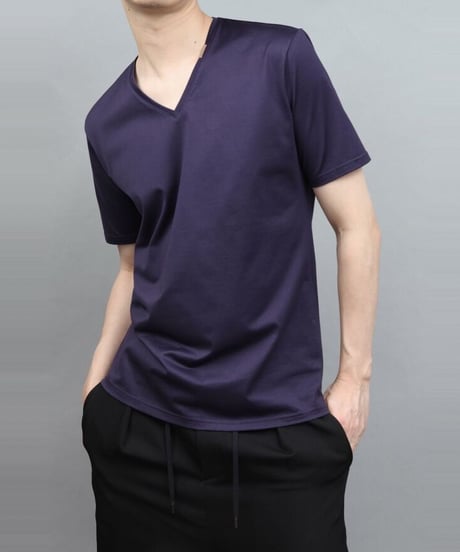 60/2T-CLOTH V-NECK T-SHIRT/NAVY