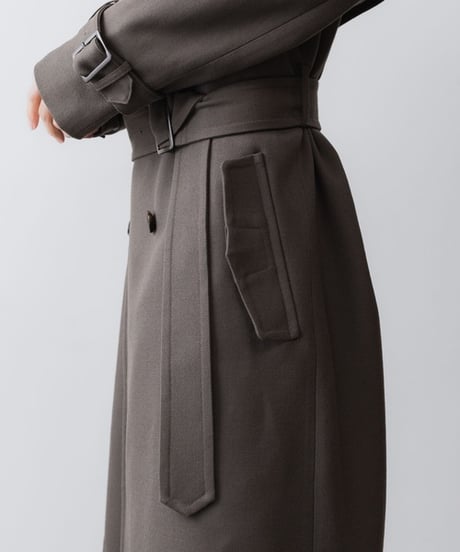 NEW WOOL TRENCH COAT/L.BROWN