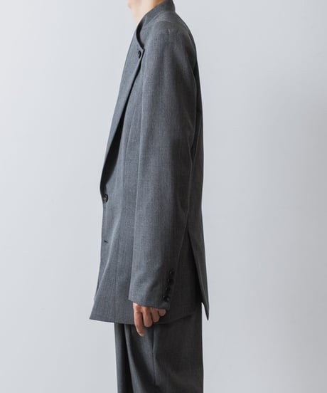 LAPEL BUTTONED JACKET/GRAY