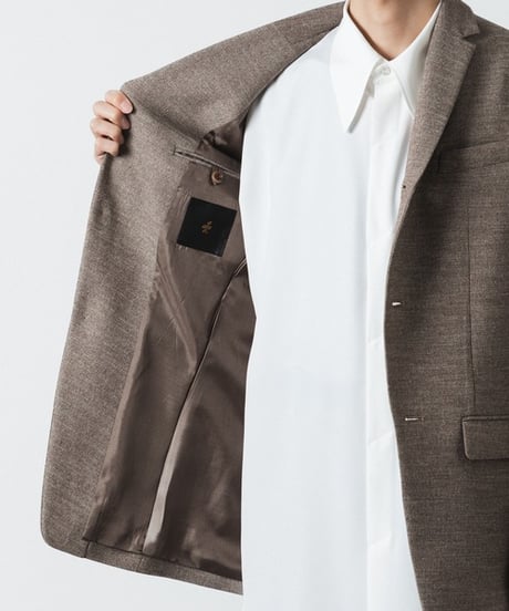 SLUB TWEED JACKET/L.BROWN