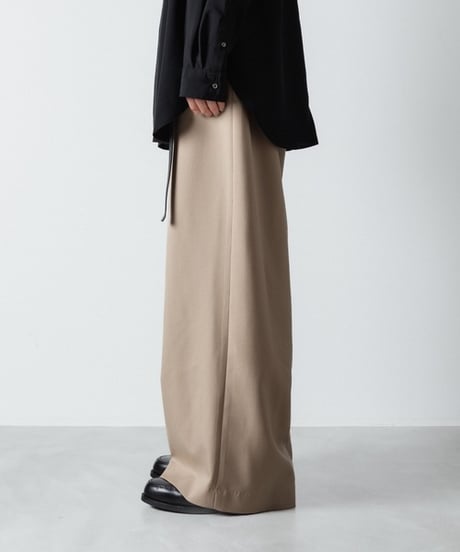 RECYCLE POLYESTER WIDE PANTS/BEIGE