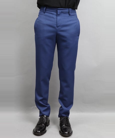 WOOL TWILL TAPERED PANTS/BLUE