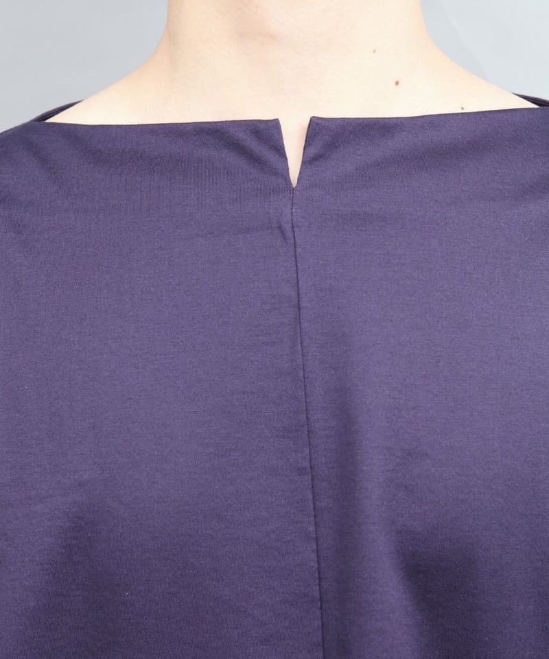 60/2 T-CLOTH SLIT BOAT NECK T-SHIRT/ PURPLE | a...