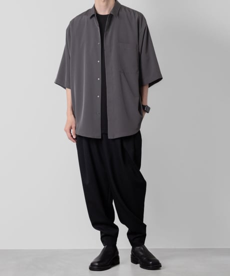 Crepe de Chine half sleeve shirts/GRAY