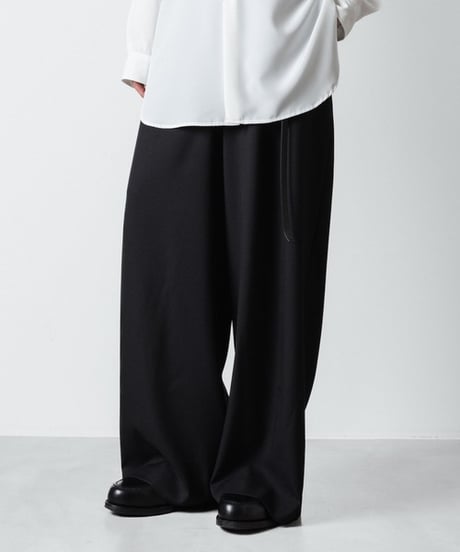RECYCLE POLYESTER WIDE PANTS/BLACK