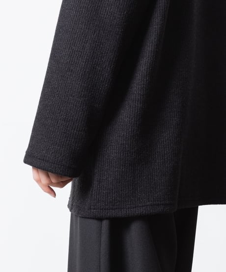 JACKAL RIB OVERSIZED TURTLE-NECK/BLACK