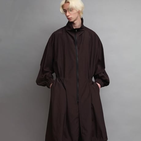 STAND COLLAR COAT/BROWN