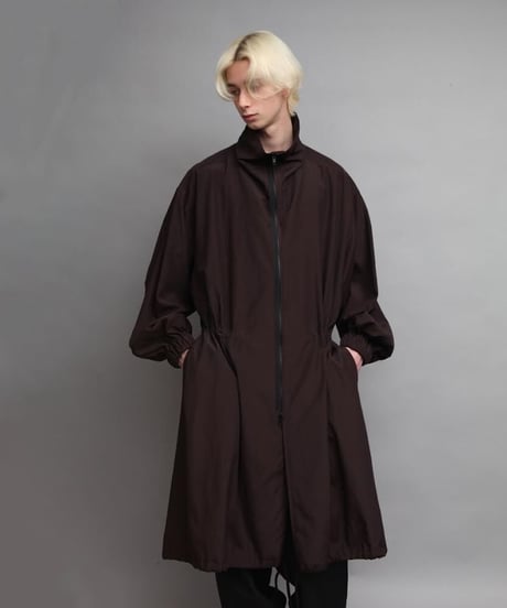 STAND COLLAR COAT/BROWN