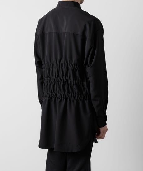 OVERSIZED SHIRRING SHIRTS/BLACK