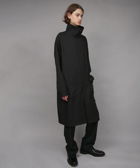 RECYCLE POLYESTER STAND COLLAR COAT