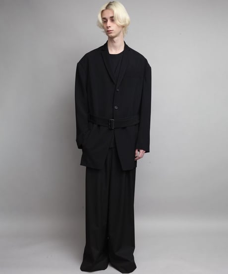 OVERSIZED BELTED JACKET/BLACK