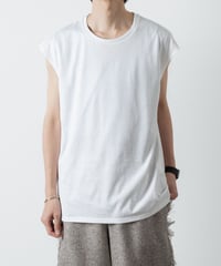 NO SLEEVE T-SHIRST/WHITE