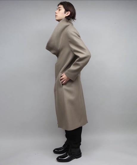 STAND COLLAR COAT/D.BEIGE