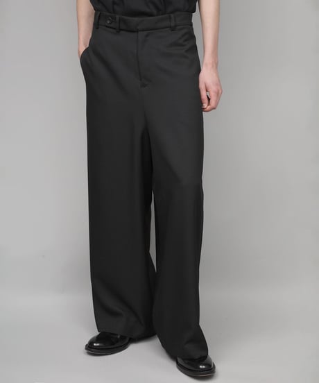 RECYCLE POLYESTER WIDE PANTS/BLACK