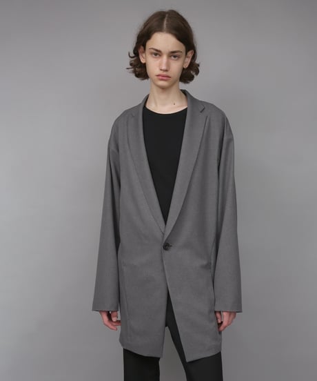 ONE BUTTON DEEP V-ZONE JACKET / GRAY