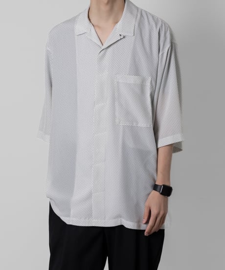 Polka dot pattern　short sleeve shirts/WHITE