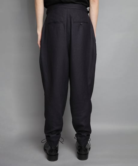 2 TUCK TAPERED TRI-ACETATE PANTS/NAVY
