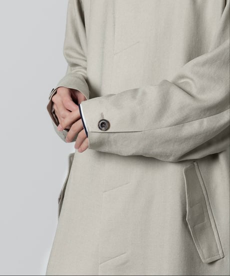 SLUB YARN BALMACAN COAT/BEIGE