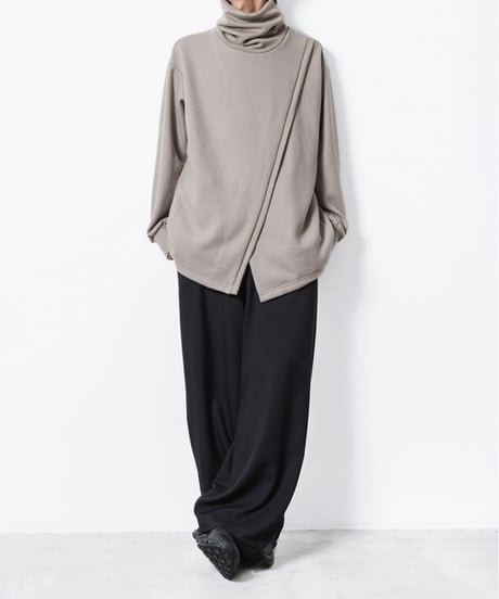 ASYMMETRY PULL-OVER CARDIGAN/BEIGE