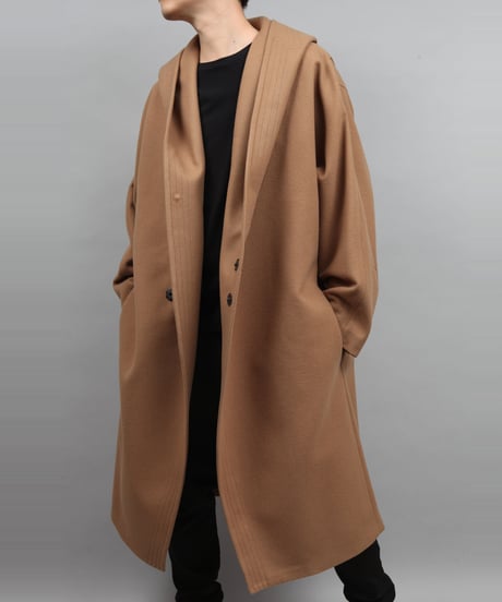 ENGLAND LAMB MELTON HOOD COAT/BEIGE