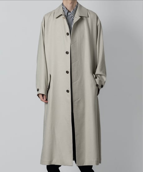 SLUB YARN BALMACAN COAT/BEIGE