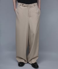 RECYCLE POLYESTER WIDE PANTS/BEIGE