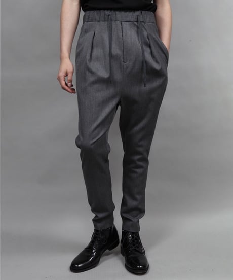 WOOL SARROUEL PANTS/GRAY