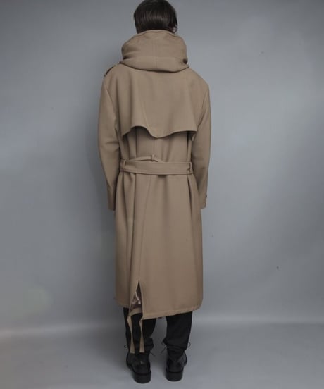 MILITARY TRENCH COAT/BLACK